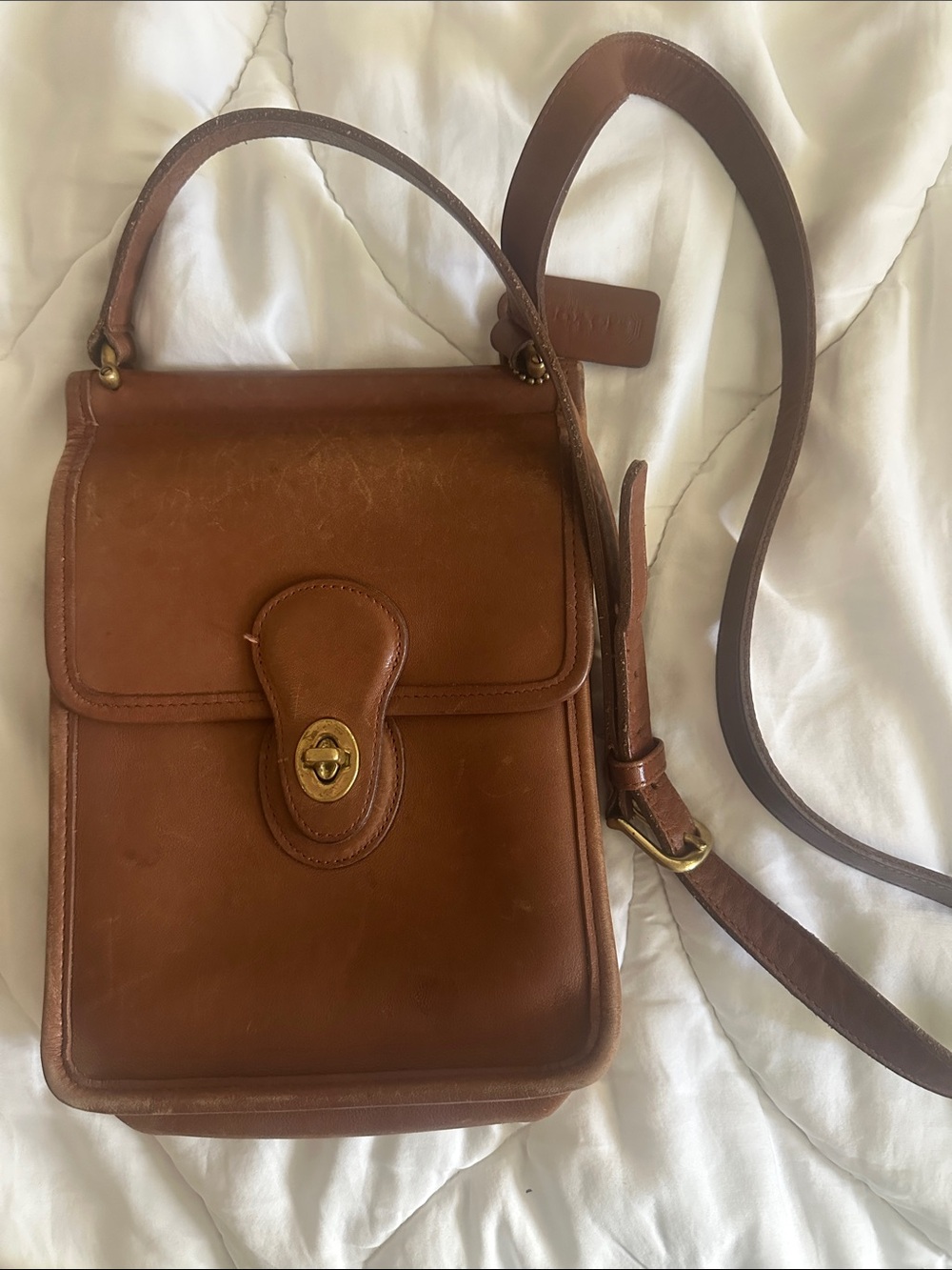 Vintage Coach Murphy Bag 9930 Brown Glove-Tanned Leather Crossbody Purse USA